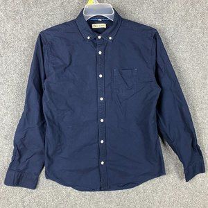 Piero Lusso Button Down Shirt Men's Medium Long Sleeve Blue Adults M